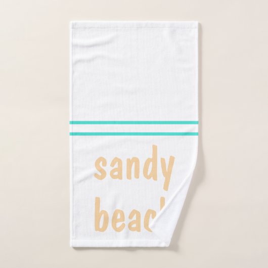Koraal Turquoise White Beach Typografie Bad Handdoek (Handdoek)