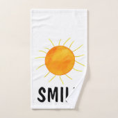 Koraal Turquoise White Sunshine Typografie Bad Handdoek (Handdoek)