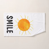 Koraal Turquoise White Sunshine Typografie Bad Handdoek (Handdoek)
