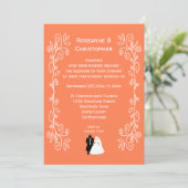 Koraal Uitnodiging Bruid Bruidegom Ontwerp (Staand voorkant)