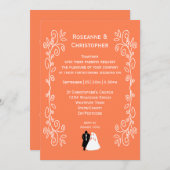 Koraal Uitnodiging Bruid Bruidegom Ontwerp (Voorkant / Achterkant)
