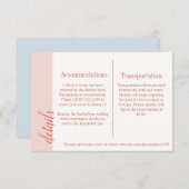 Koraal uitnodiging tussenkaart, Caroline bruiloft Informatiekaartje (Voorkant / Achterkant)