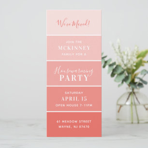Koraal Verf Staal Kaart Housewarming Party Invite