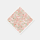 koraal vertakkingen met zeeshellingspatroon servet (Hoek)