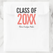 Koraal Vet Aangepast Afstuderen JAAR Vierkante Sticker (Tas)