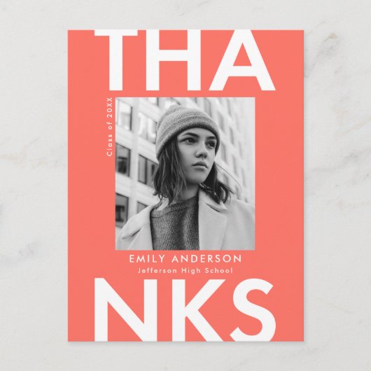 Koraal | Vet Afstudeerder Foto Afstuderen Hartelij Briefkaart (Voorkant)