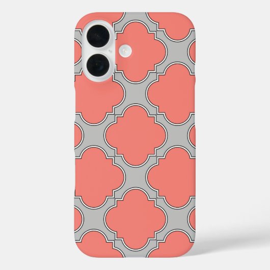 Koraal vierlobbig en grijs Case-Mate iPhone case (Achterkant)