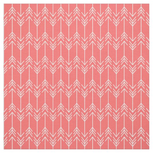 Koraal visgraat pijlen stof (Swatch)