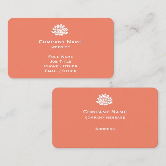  koraal Visitekaartje (Voorkant / Achterkant)