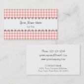 Koraal visitekaartje van Gingham stripe (Voorkant / Achterkant)