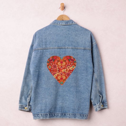 Koraal Vlinders & Blooms Hart Denim Jacket (Hangar)