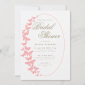 Koraal Vlinders Boho Lijst Elegant Vrijgezellenfee Kaart (Voorkant)