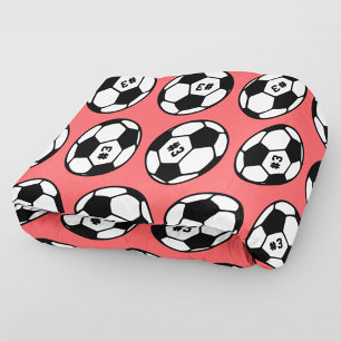 Koraal Voetbal Nummer Patroon Fleece Deken