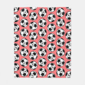 Koraal Voetbal Nummer Patroon Fleece Deken (Voorkant)