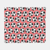 Koraal Voetbal Nummer Patroon Fleece Deken (Voorkant (Horizontaal))