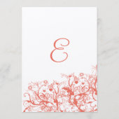 Koraal Vogels en Krullen Trouwmenu Menu (Achterkant)