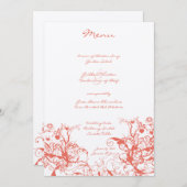 Koraal Vogels en wervelingen Wedding Menu (Voorkant / Achterkant)