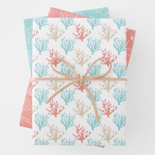 Koraal voor zomerbakken inpakpapier vel (In situ)