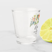 Koraal Waterverf Bloemen Bachelorette Party Shot Glas (Links)