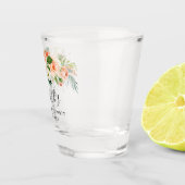 Koraal Waterverf Bloemen Bachelorette Party Shot Glas (Rechts)