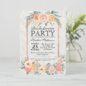 Koraal Waterverf Bloemen en Gouden Bachelorette Kaart (Staand voorkant)