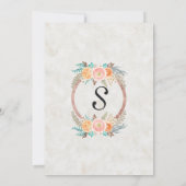 Koraal Waterverf Bloemen en Gouden Verjaardagsfees Kaart (Achterkant)