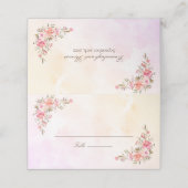 Koraal Waterverf Bloemen Plaatskaartje (Buitenkant ongevouwen)