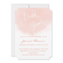 Koraal Waterverf bruids doucheuitnodiging