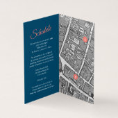 Koraal waterverf bruiloft kaart details blauw kora (Binnen)