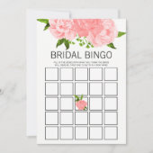 Koraal Waterverf Floral Vrijgezellenfeest Bingo Ga Kaart (Voorkant)