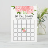 Koraal Waterverf Floral Vrijgezellenfeest Bingo Ga Kaart (Staand voorkant)