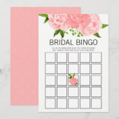 Koraal Waterverf Floral Vrijgezellenfeest Bingo Ga Kaart (Voorkant / Achterkant)