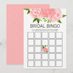 Koraal Waterverf Floral Vrijgezellenfeest Bingo Ga Kaart