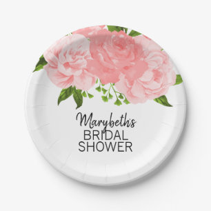 Koraal Waterverf Floral Vrijgezellenfeest Bord