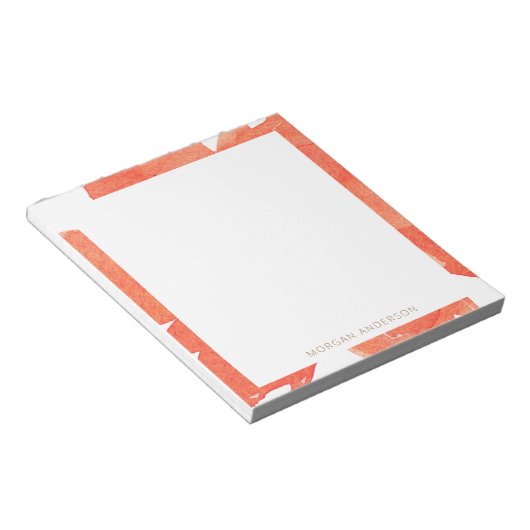 koraal waterverf flormonogram notitieblok (Schuin)