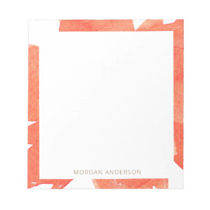 koraal waterverf flormonogram notitieblok