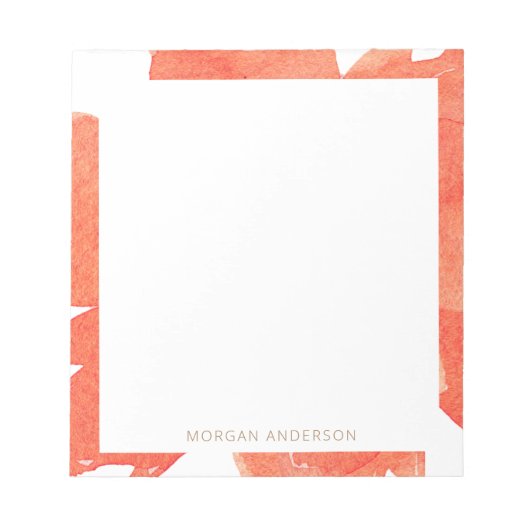 koraal waterverf flormonogram notitieblok (Voorkant)