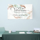 Koraal Waterverf Foliage Weddenschap Welkomstteken Spandoek (Beurs)