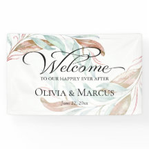 Koraal Waterverf Foliage Weddenschap Welkomstteken