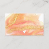 Koraal waterverf gouden glitter logo orde dank u visitekaartje (Achterkant)