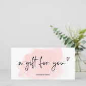 Koraal waterverf hart logo cadeaubon (Staand voorkant)