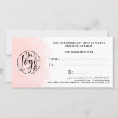 Koraal waterverf hart logo cadeaubon (Achterkant)