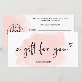 Koraal waterverf hart logo cadeaubon