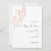 Koraal Waterverf Invitation · Modern Beach Wedding Kaart (Voorkant)