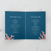 Koraal waterverf kunst bruiloft programma (Binnen)