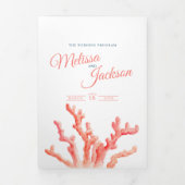 Koraal waterverf kunst marine bruiloft drieluik programma (Cover)