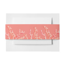 Koraal waterverf kunst schilderij Bruiloft Uitnodigingen Wikkel