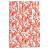 Koraal waterverf kunst sinaasappel en wit medium cadeauzakje (Achterkant)