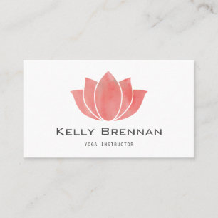 Koraal Waterverf Lotus Yoga Reiki Foto Visitekaartje