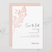 Koraal Waterverf · Modern Beach Wedding · Save The Date (Voorkant / Achterkant)